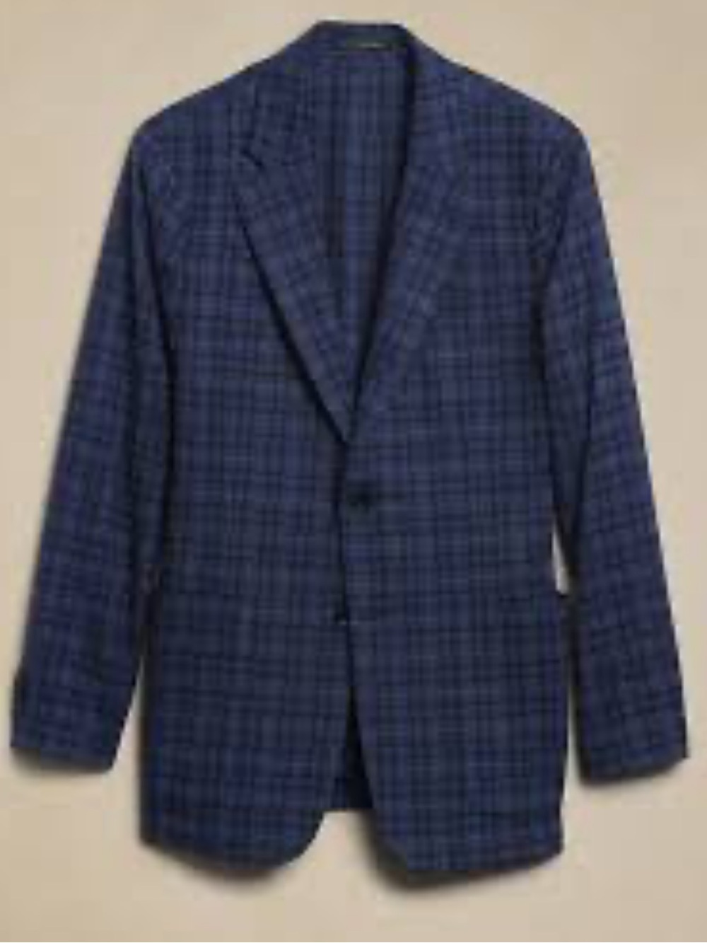 Banana Republic Mens Tailored Fit Blue Plaid Blazer Sport Coat Jacket 44